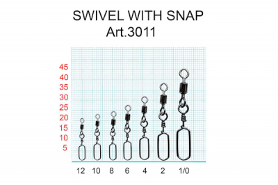 Сезон Рыбалки (Fish Season) Вертлюжки с застёжкой Swiwel With Snap Square 3011.