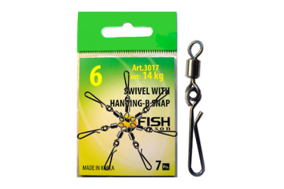 Сезон Рыбалки (Fish Season) Вертлюжок с застёжкой Swiwel With hanging-b snap 3017