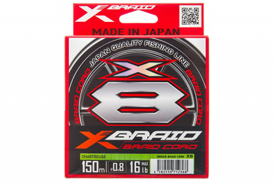 YGK X-Braid Braid Cord X8 150m Chartreuse